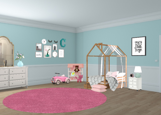 Turquoise with pink accents Design Rendering