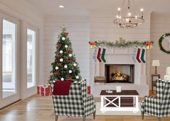 Cozy farmhouse Christmas. Design Rendering