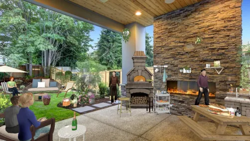 In giardino con amici