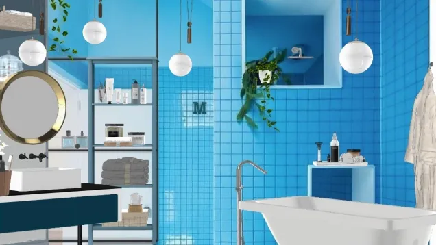 Bathroom in blue