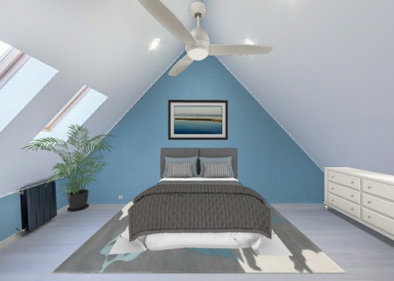 Cozy Attic Bedroom Design Rendering