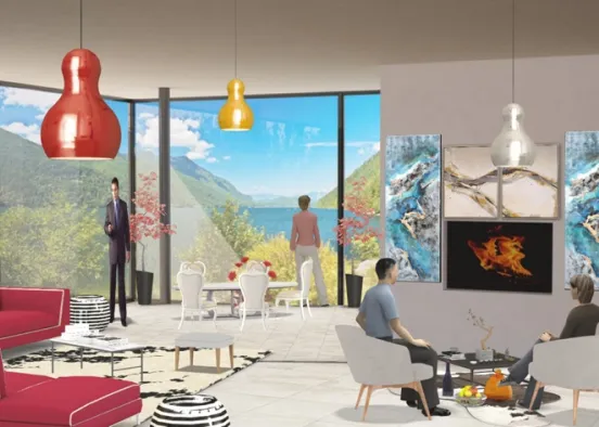 Living Room 🌾 Design Rendering
