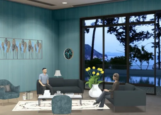 Living Room 💚 Design Rendering