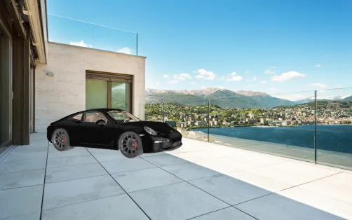 A porshe looking over the lake in Oregon :)