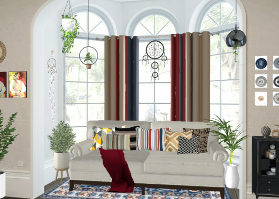 Bohemian living room 01 #bohemianstylecontest Design Rendering