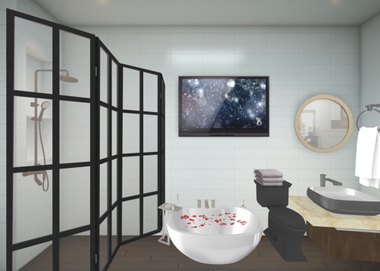 luxury bathroom  Design Rendering