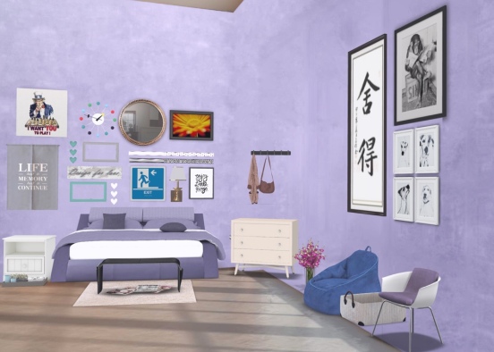 The Lavender Bedroom Design Rendering