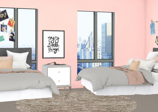 Teen pink room Design Rendering