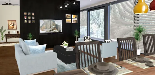 Living room and dinner room 