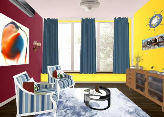 Small living room... Many color  Design Rendering