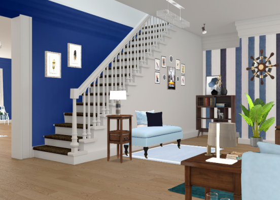 Living room blue styles  design Design Rendering