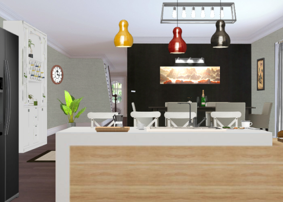 Kitchen and dinning room  Design Rendering