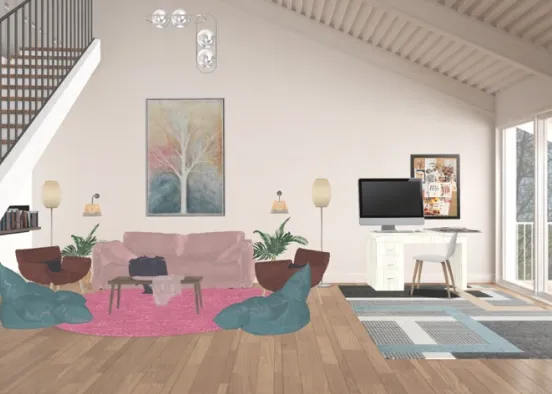 livingroom\office  Design Rendering