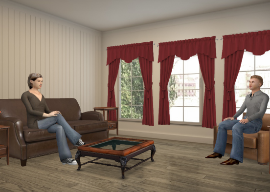 Two people chatting Design Rendering