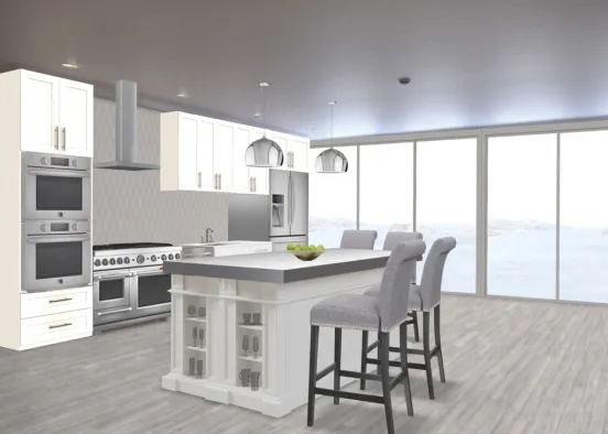 modern apartment kitchen  Design Rendering