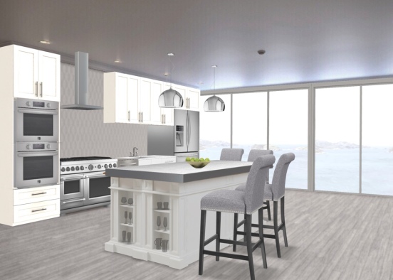 modern apartment kitchen  Design Rendering