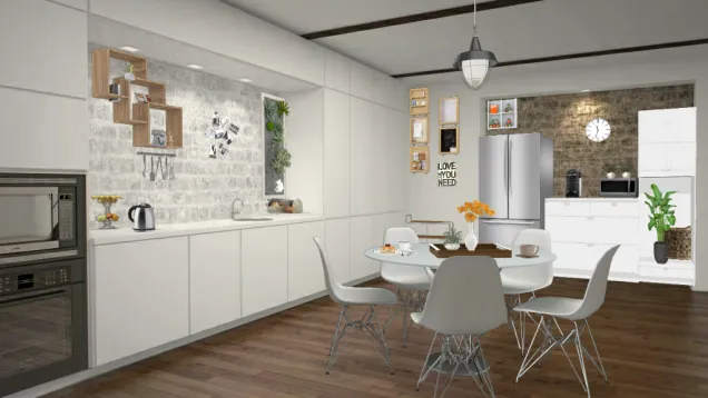 Small aesthetic apartment kitchen/dining area 