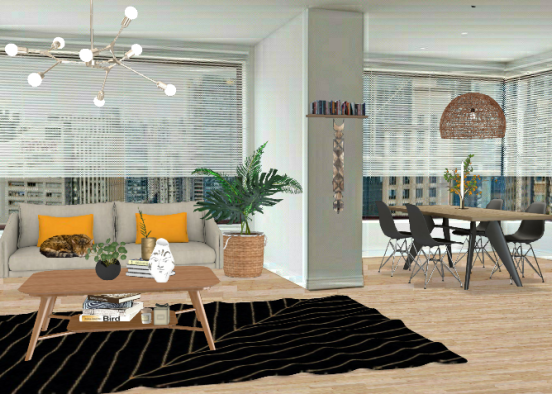 Modern Boho apartment Design Rendering