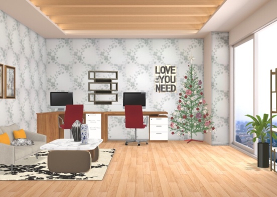cozy at home office  Design Rendering