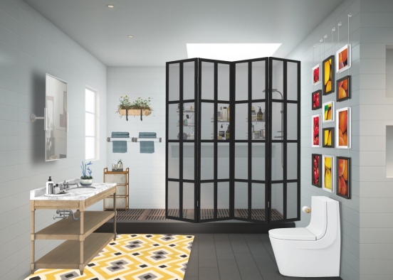 styled bathroom Design Rendering