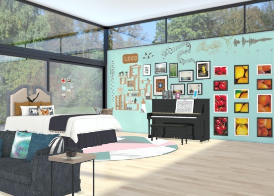 rich younger sister teen bedroom Design Rendering