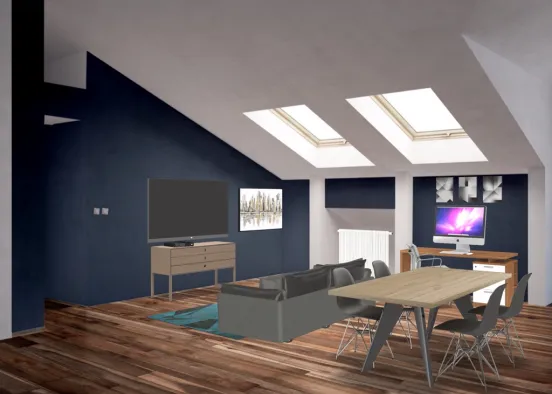 Comfy Living Room Design Rendering