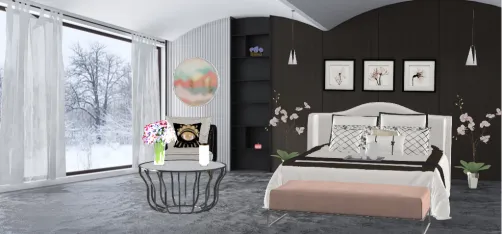 Quarto  branco e preto 