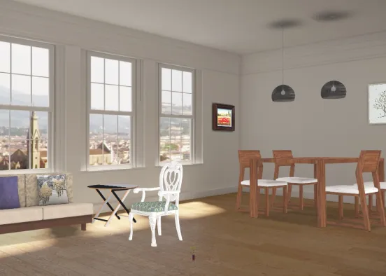 living room\ dining room Design Rendering