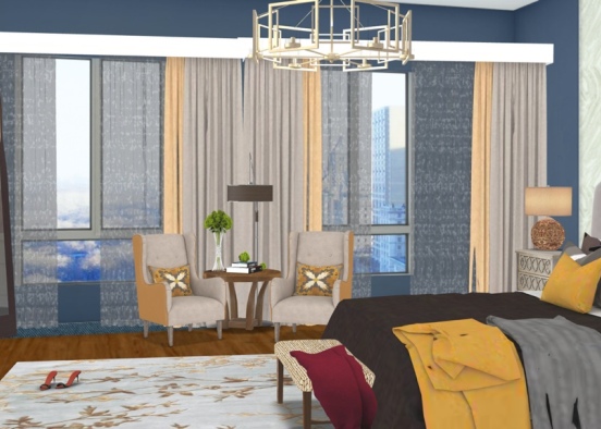 a cosy chic design bedroom  Design Rendering