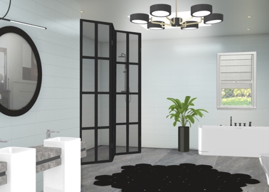 simple modern bath 🖤🖤🖤 Design Rendering