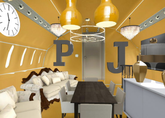 Golden private jet Design Rendering