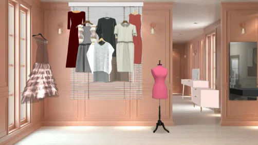 Pink dress room
