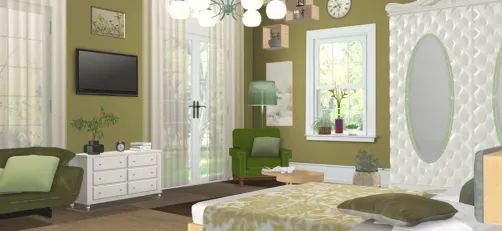green bedroom