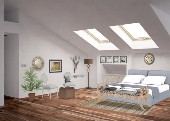 Gray and White Room Design Rendering
