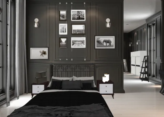 LIKE, comment.. Modern Black,White, Gray bedroom Design Rendering
