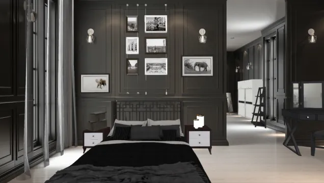 LIKE, comment.. Modern Black,White, Gray bedroom