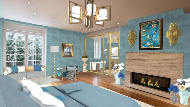 Bluetiful Bedroom Oasis Design Rendering