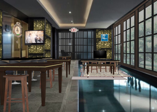 VIP Lounge & Rustic Bar Design Rendering