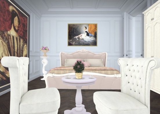 French Style Bedroom Design Rendering