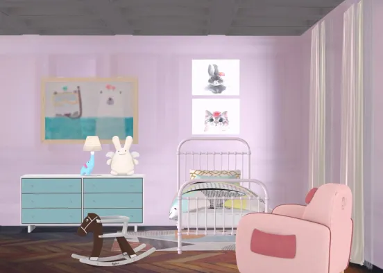 Little Girl Bedroom Design Rendering