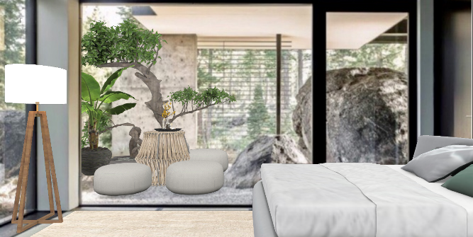 Zen/plants/White love Design Rendering