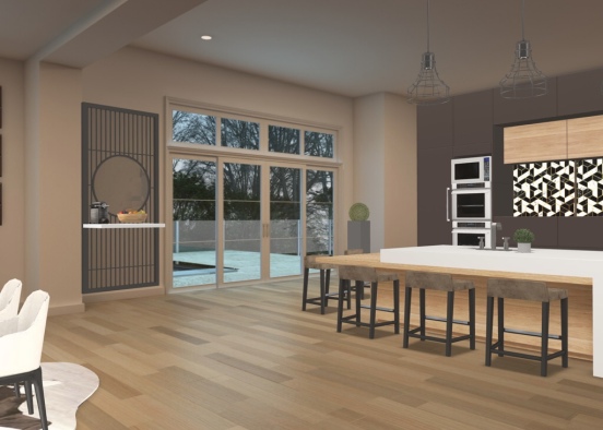 clean and sleek kitchen Design Rendering