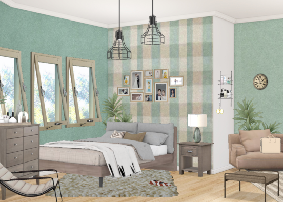 Living room and bedroom  Design Rendering