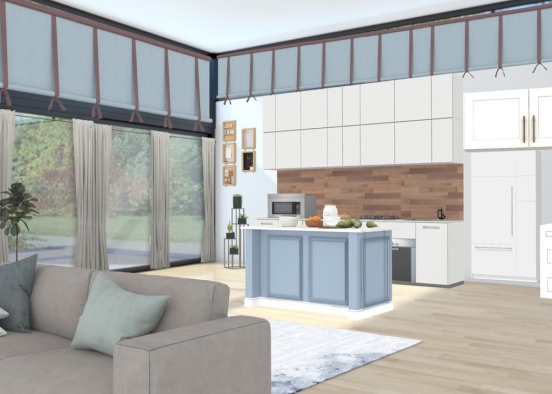 kitchen\Living Room Design Rendering