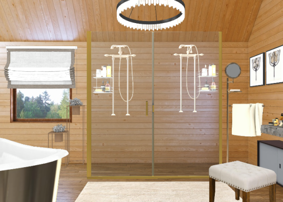 Cabin bathroom  Design Rendering