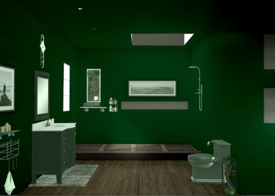 Slytherine Bathroom  Design Rendering
