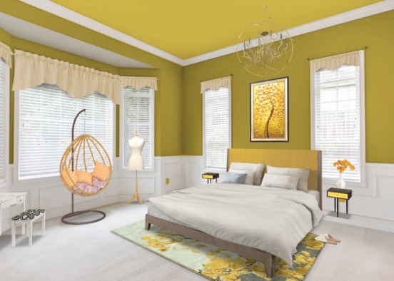 Hufflepuff Bedroom  Design Rendering