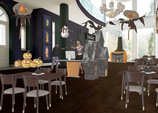 Spooky Night At The Cafe Design Rendering