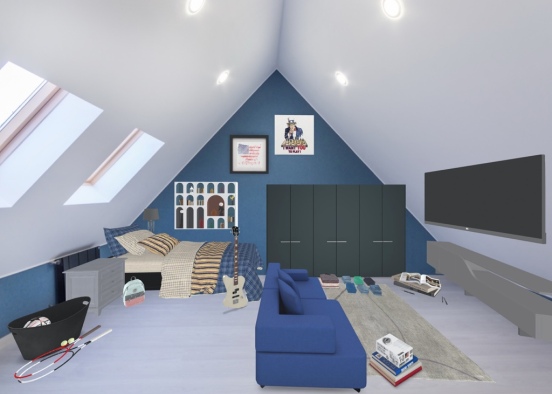 This is a teenage boys room I hope you like it! Design Rendering