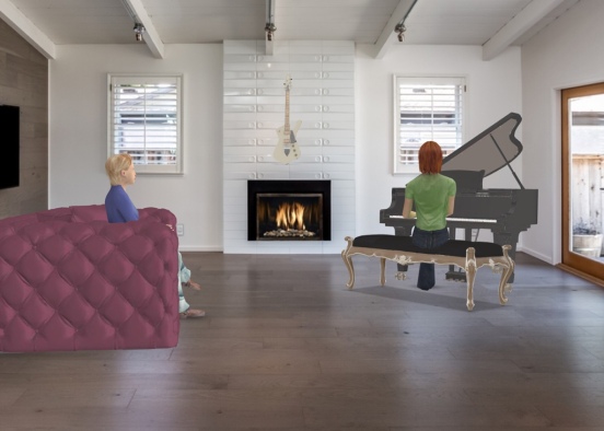 musical living room  Design Rendering